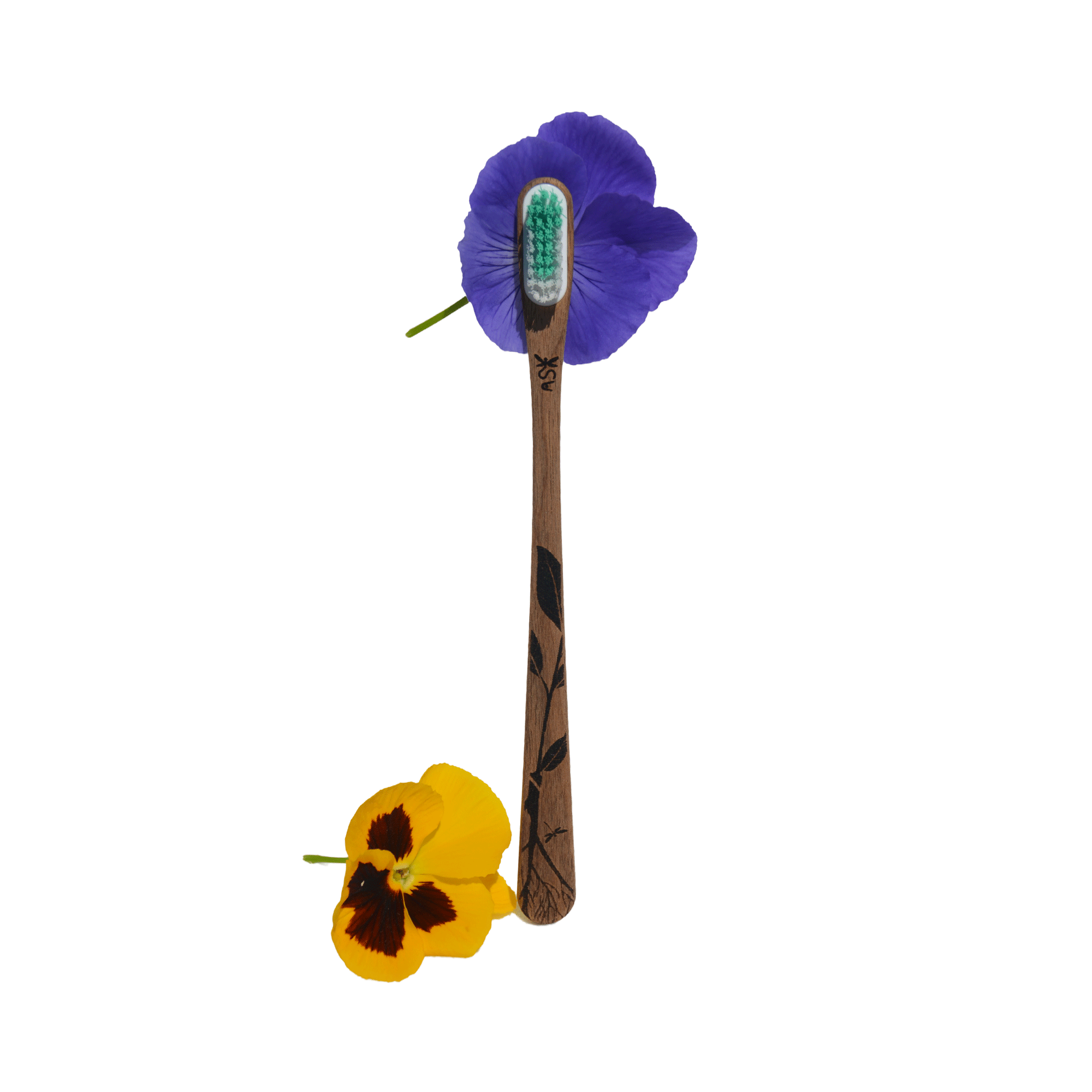 Brosse à dents en bois – Motif Feuille – Image 3